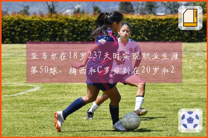 亚马尔在18岁237天时实现职业生涯第50球，梅西和C罗分别在20岁和21岁时达到该里程碑