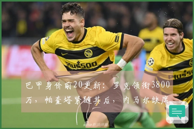 巴甲身价前20更新：罗克领衔3800万，帕奎塔紧随其后，内马尔缺席