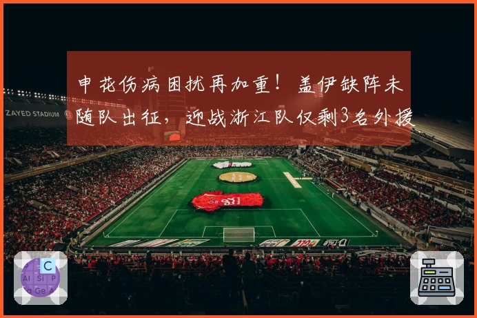 申花伤病困扰再加重！盖伊缺阵未随队出征，迎战浙江队仅剩3名外援